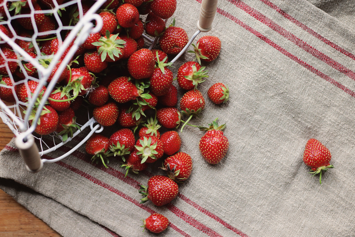 Strawberries in basket