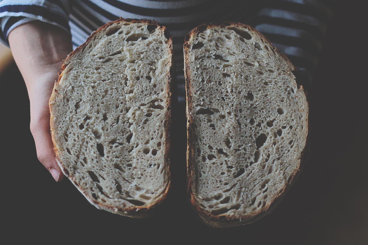 bread in hands